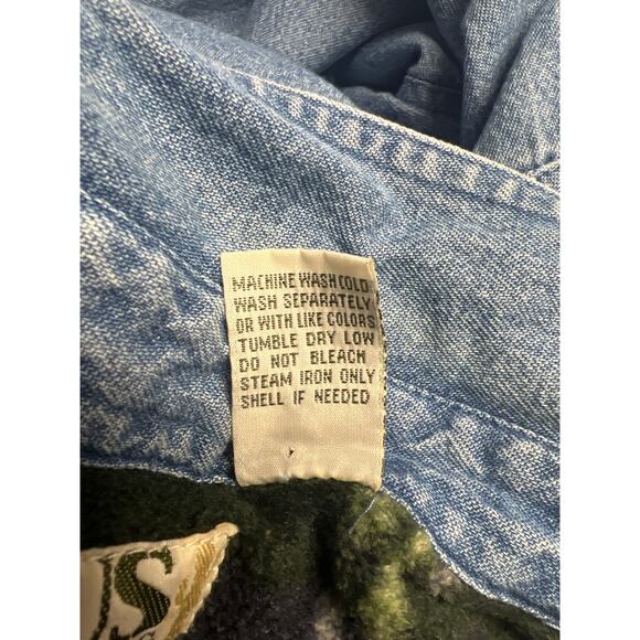 Vintage Cactus Soft Denim Shirt Jacket Fleece Lined Size Medium Mens Cotton - Picture 5 of 6
